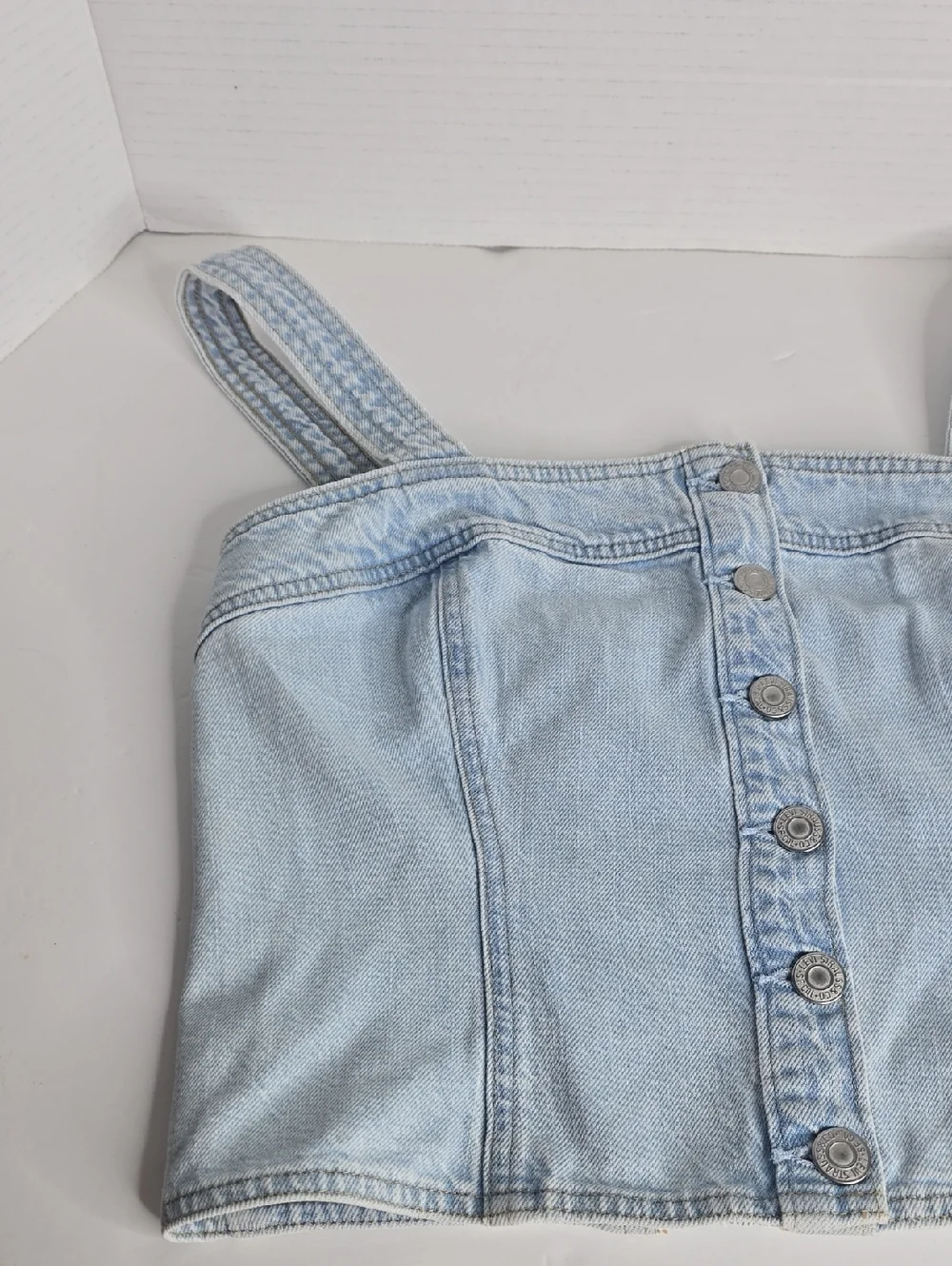 Levi's Women's Drea Tank Denim Top Large - Picture 4 of 10